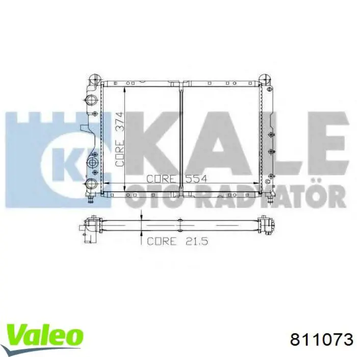 811073 VALEO radiador refrigeración del motor