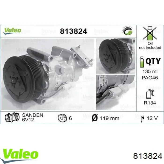 813824 VALEO compresor de aire acondicionado