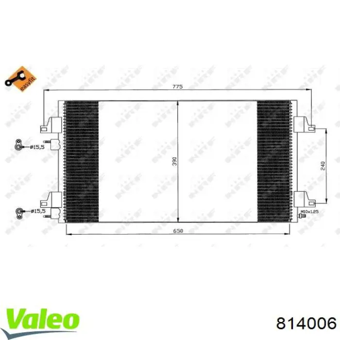 814006 VALEO condensador aire acondicionado