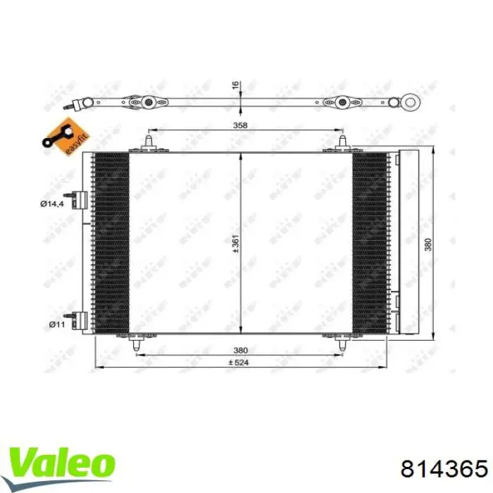 814365 VALEO condensador aire acondicionado