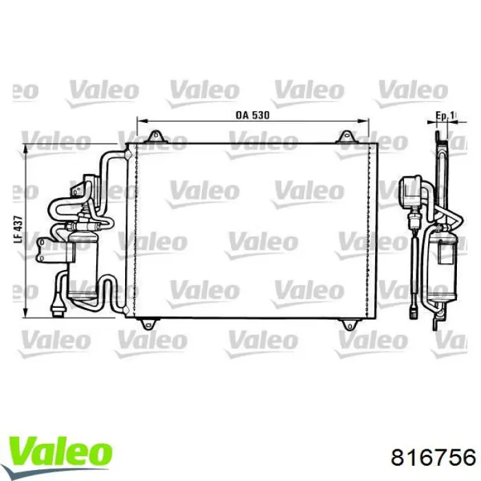 816756 VALEO condensador aire acondicionado