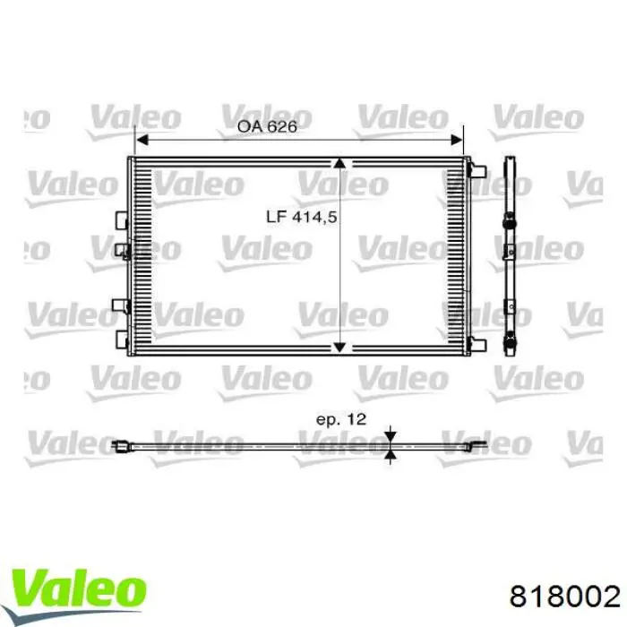 818002 VALEO condensador aire acondicionado