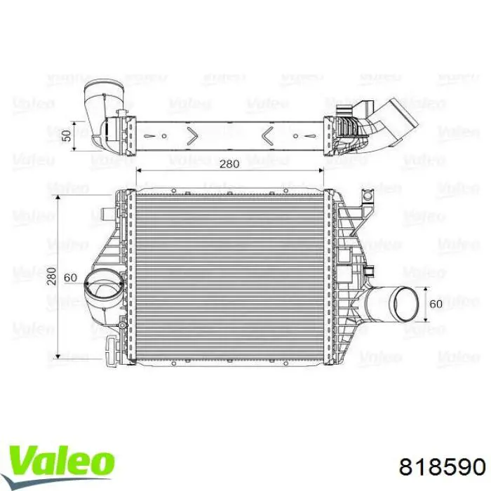 818590 VALEO radiador de aire de admisión