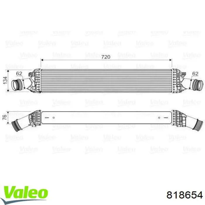 818654 VALEO radiador de aire de admisión