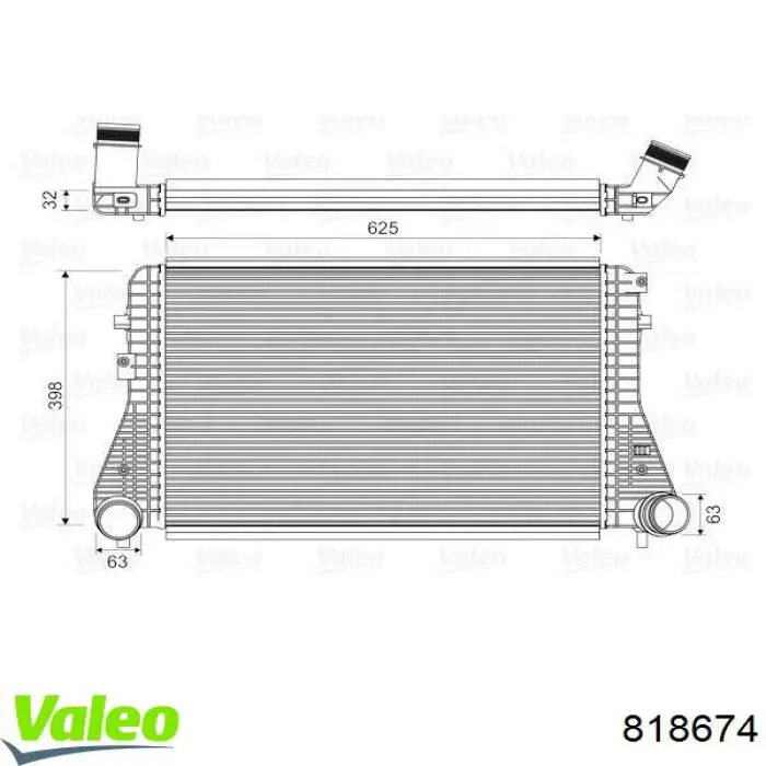 818674 VALEO radiador de aire de admisión