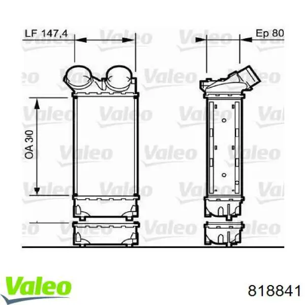 818841 VALEO radiador de aire de admisión