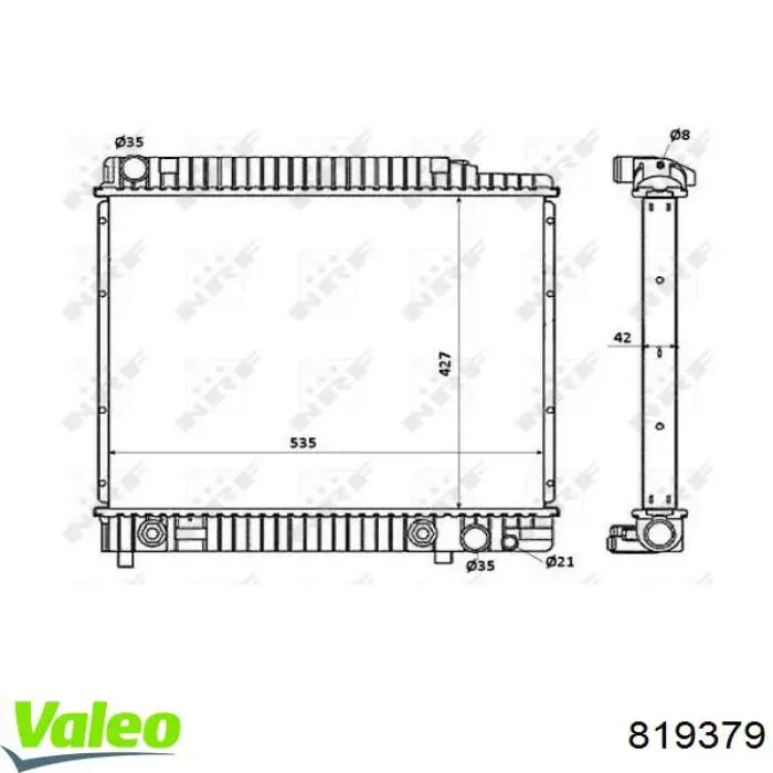  Radiador refrigeración del motor para Mercedes E T123