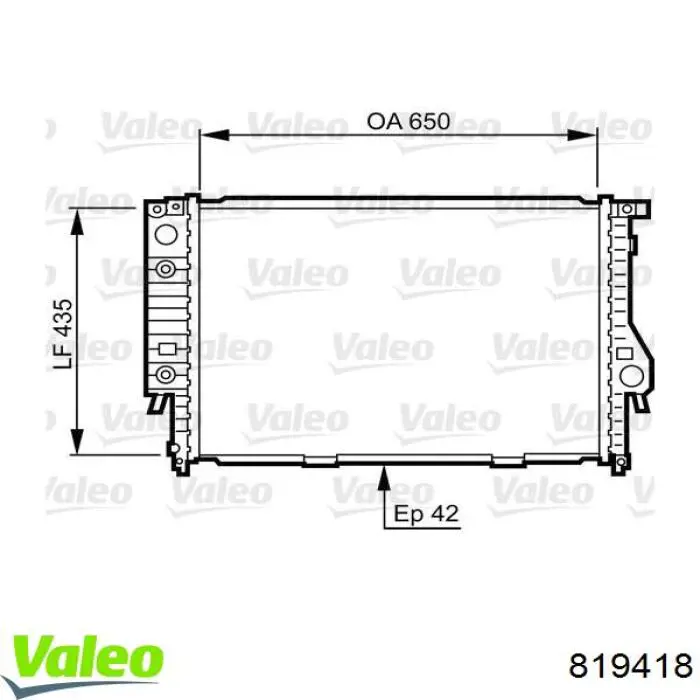 819418 VALEO radiador refrigeración del motor