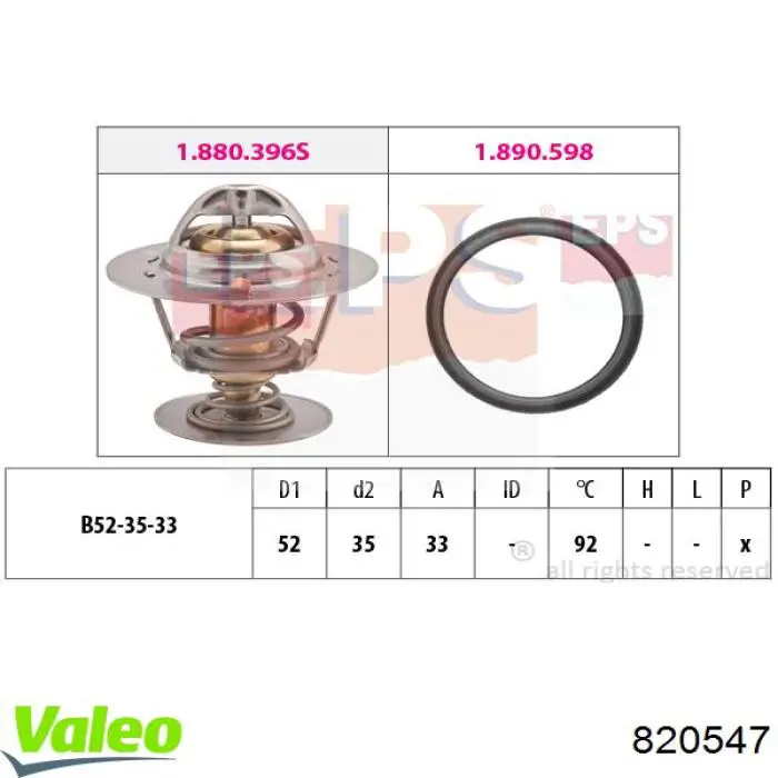 820547 VALEO termostato, refrigerante