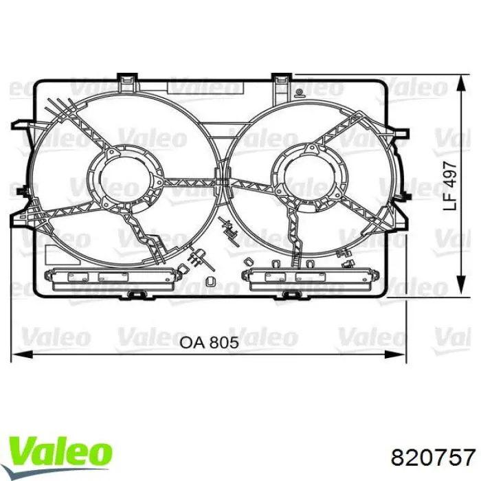 820757 VALEO bastidor radiador (armazón)