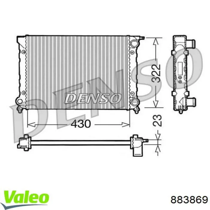 883869 VALEO radiador refrigeración del motor