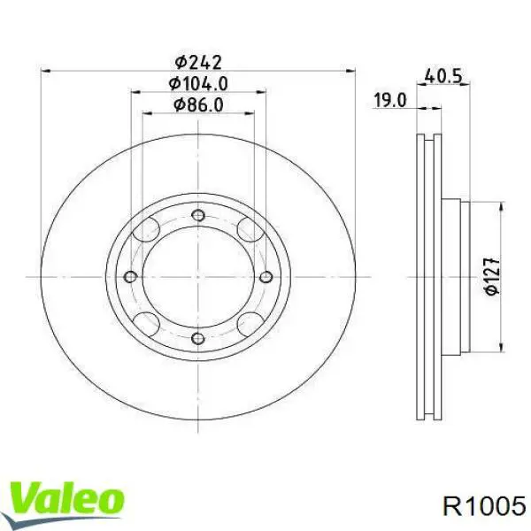 R1005 VALEO freno de disco delantero