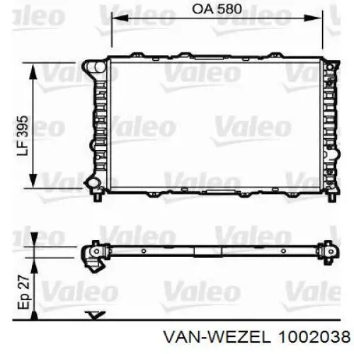 1002038 VAN Wezel radiador refrigeración del motor