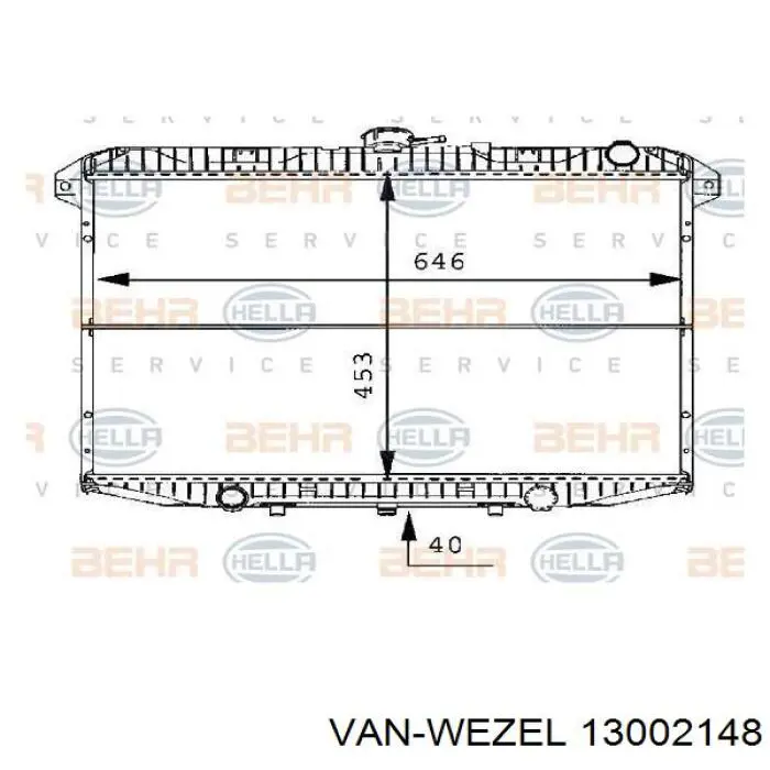 13002148 VAN Wezel radiador refrigeración del motor