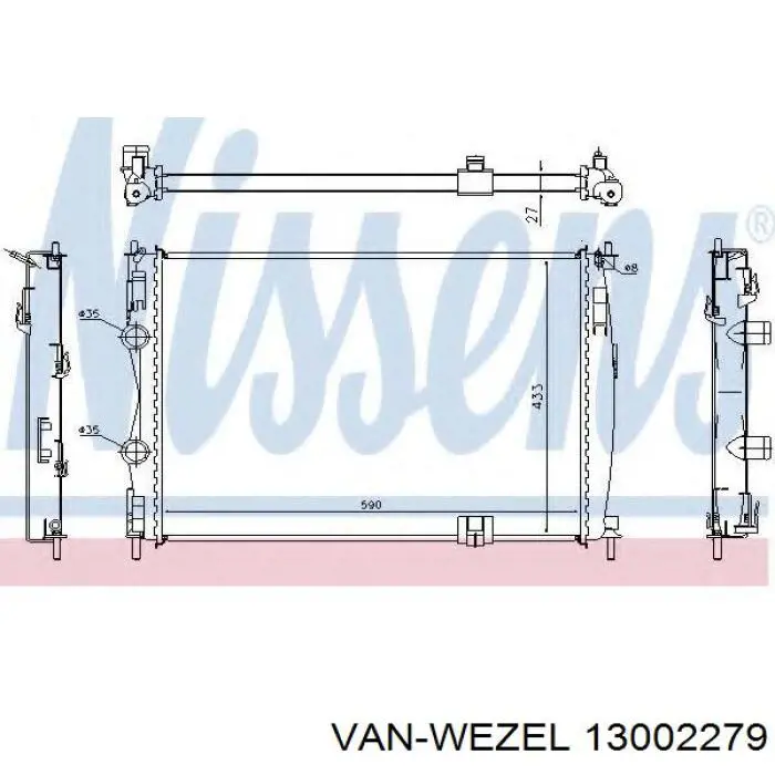 13002279 VAN Wezel radiador refrigeración del motor