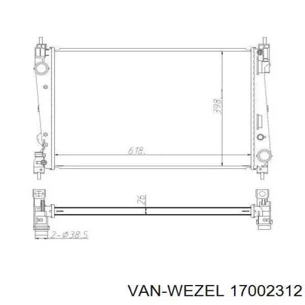 17002312 VAN Wezel radiador refrigeración del motor