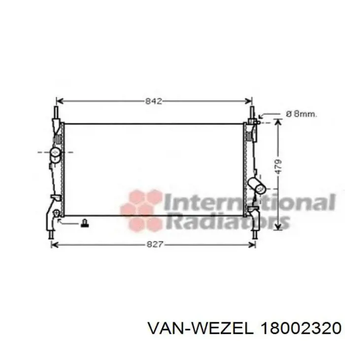 18002320 VAN Wezel radiador refrigeración del motor