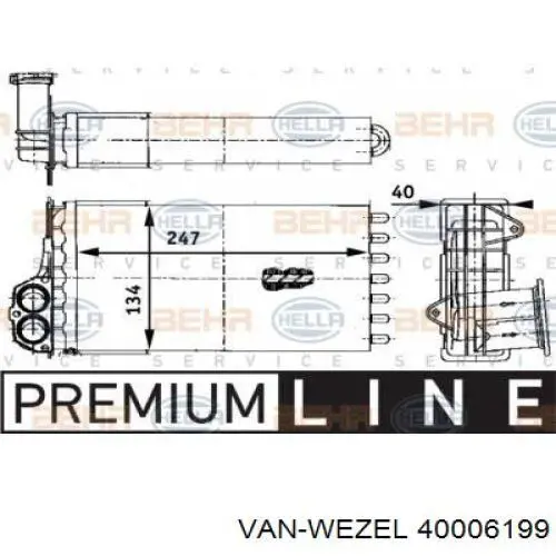 40006199 VAN Wezel radiador de calefacción