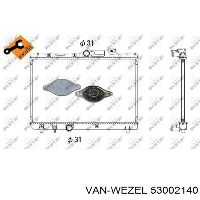 53002140 VAN Wezel radiador refrigeración del motor