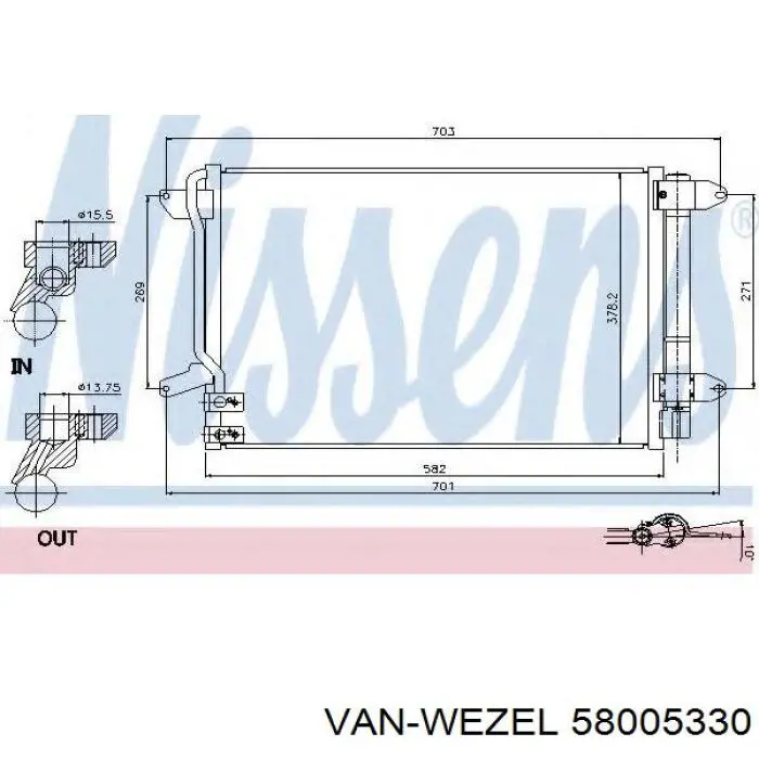 58005330 VAN Wezel condensador aire acondicionado