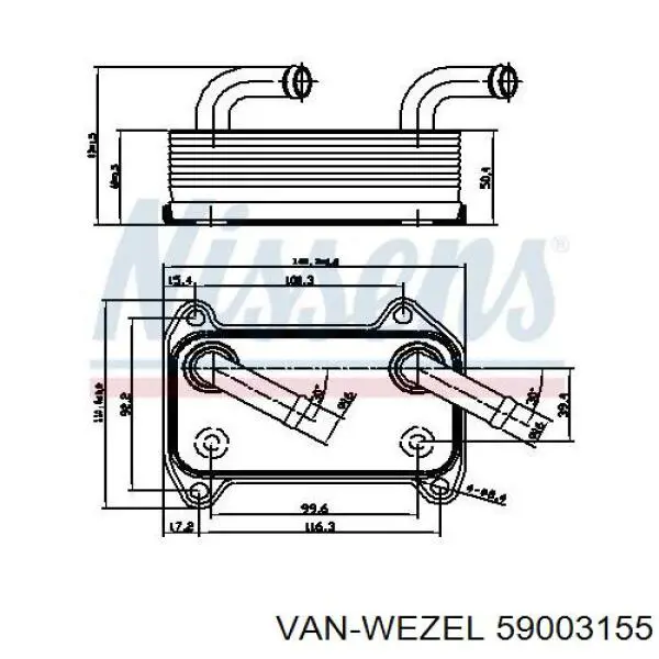 59003155 VAN Wezel radiador de aceite