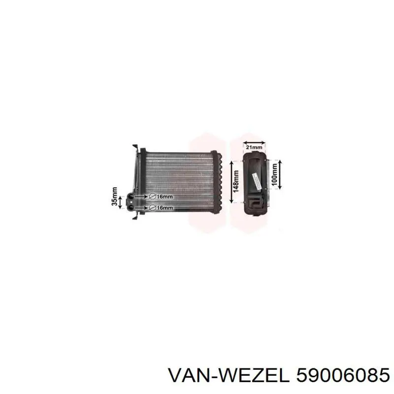 59006085 VAN Wezel radiador de calefacción