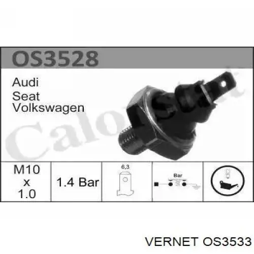 OS3533 Vernet indicador, presión del aceite