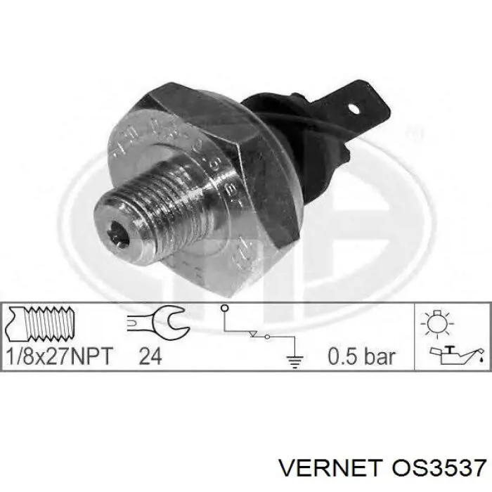 OS3537 Vernet indicador, presión del aceite