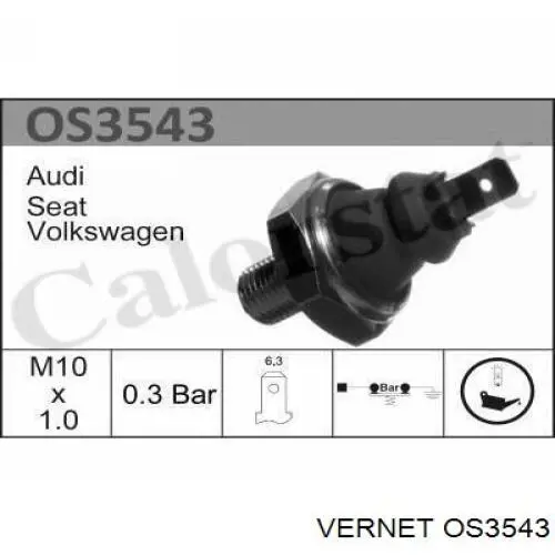 OS3543 Vernet indicador, presión del aceite