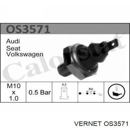 OS3571 Vernet indicador, presión del aceite