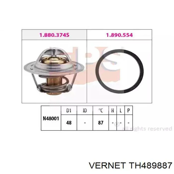 TH4898.87 Vernet termostato, refrigerante