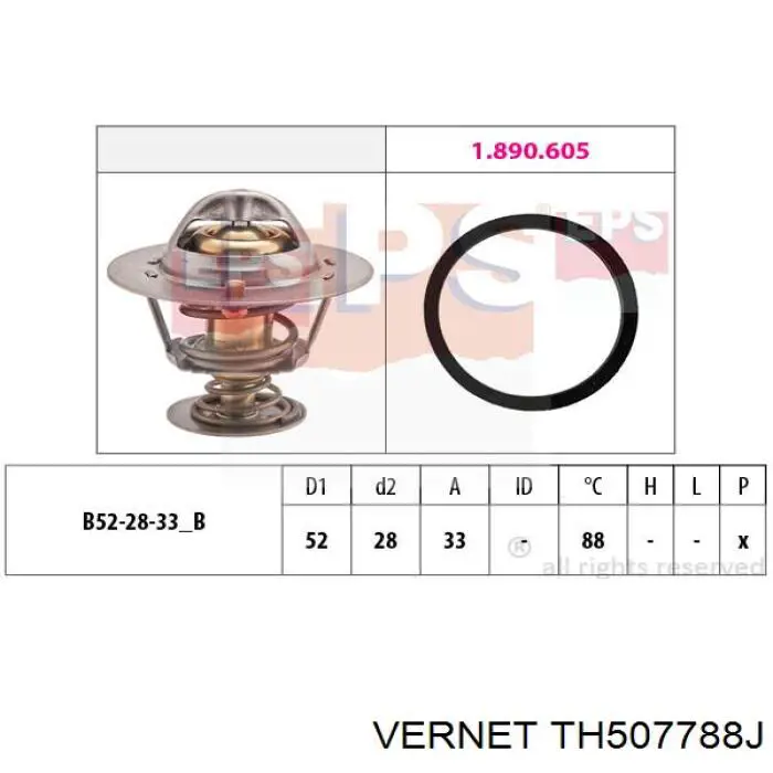 TH5077.88J Vernet termostato, refrigerante