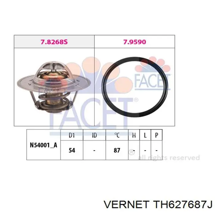 TH6276.87J Vernet termostato, refrigerante