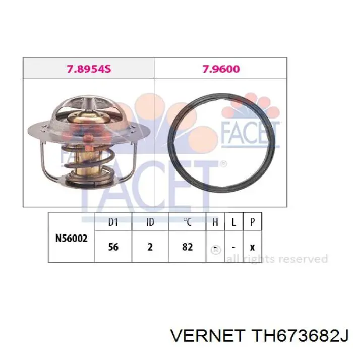 TH6736.82J Vernet termostato, refrigerante