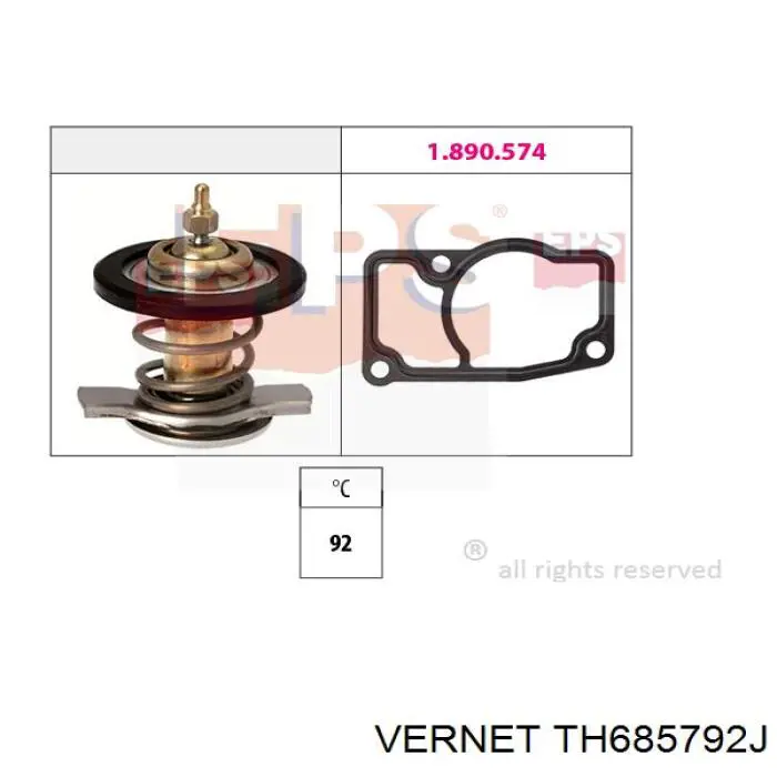 TH6857.92J Vernet caja del termostato