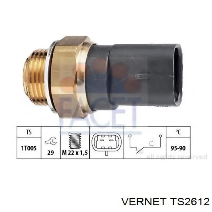 TS2612 Vernet sensor de temperatura del refrigerante