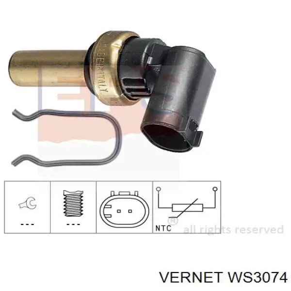 WS3074 Vernet sensor de temperatura del refrigerante