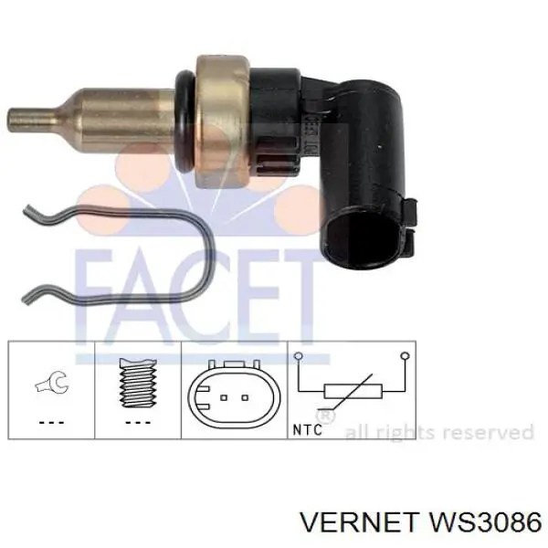 WS3086 Vernet sensor de temperatura del refrigerante