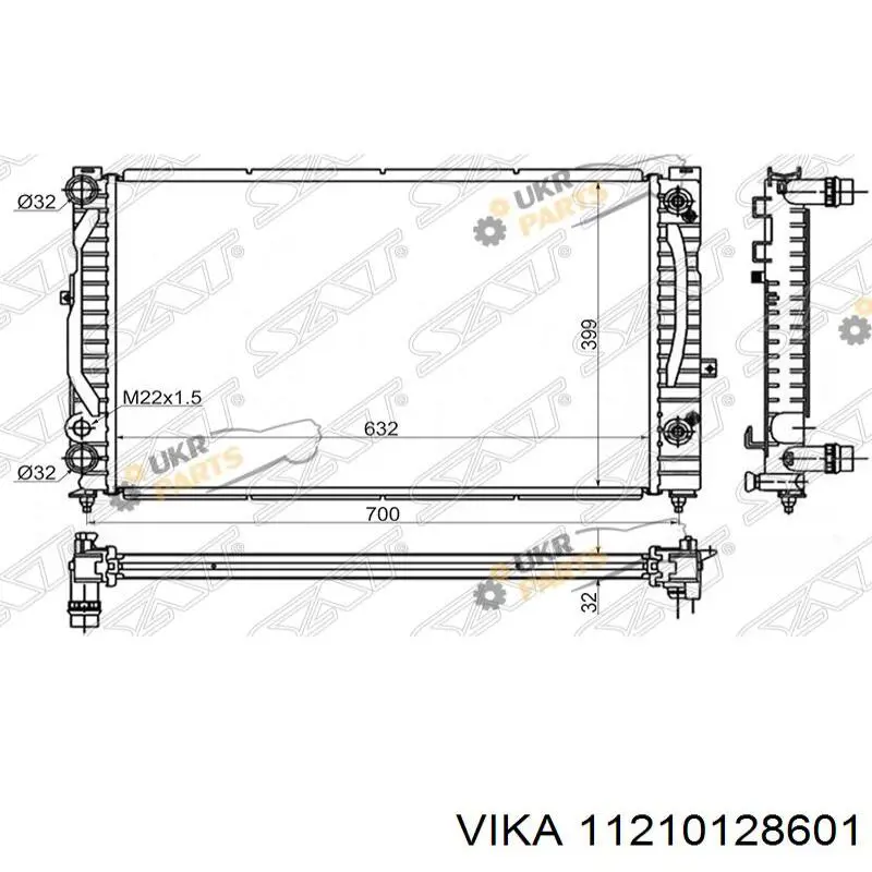 FP 74 A424-AV AVA radiador refrigeración del motor