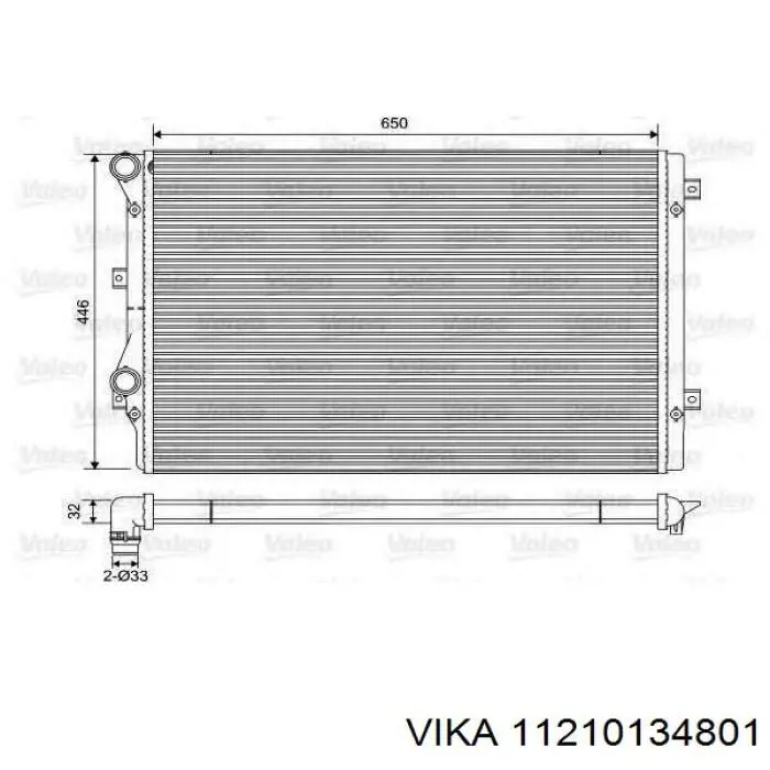 1KD121251D VAG radiador refrigeración del motor