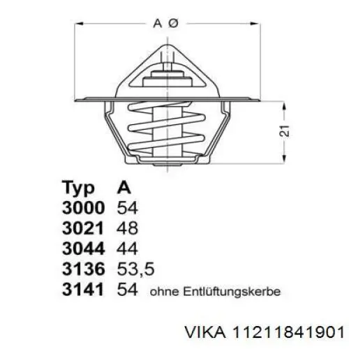 11211841901 Vika termostato, refrigerante