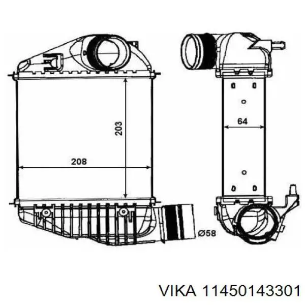  Radiador de aire de admisión para Audi A6 4B, C5