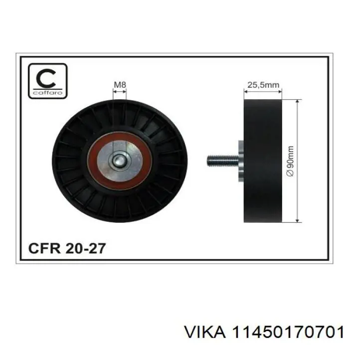 11450170701 Vika polea inversión / guía, correa poli v