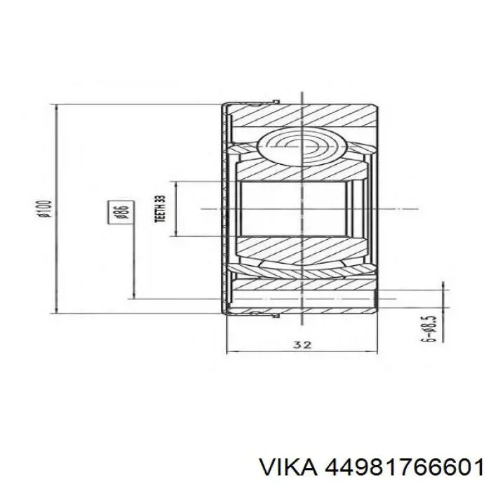 44981766601 Vika junta homocinética interior delantera