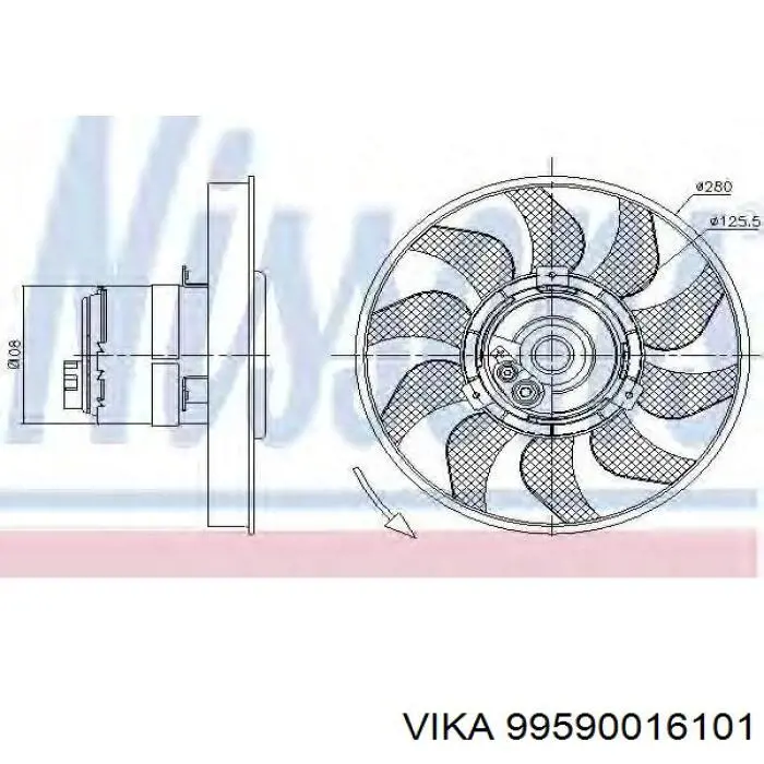 99590016101 Vika ventilador (rodete +motor refrigeración del motor con electromotor completo)