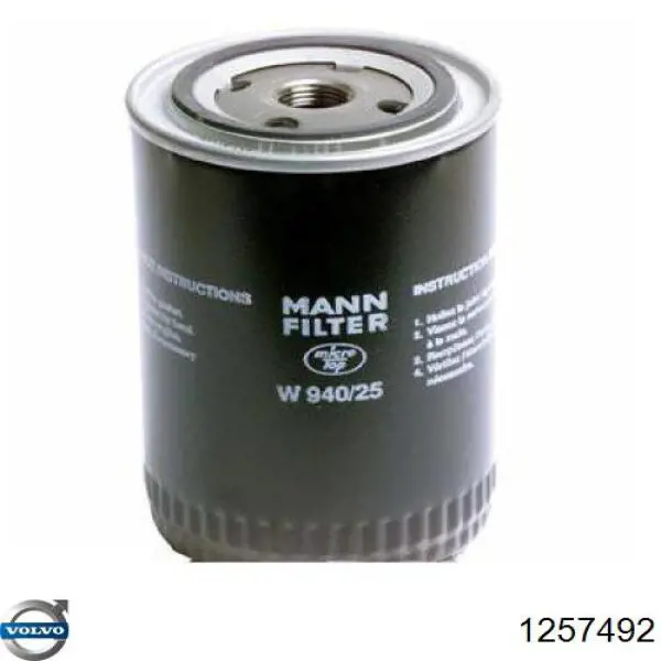 1257492 Volvo filtro de aceite