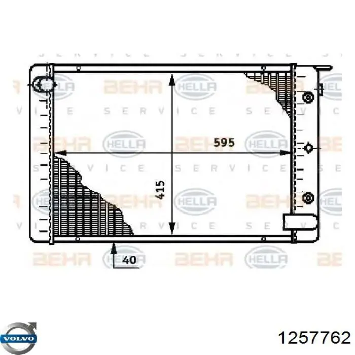 1257762 Volvo radiador refrigeración del motor