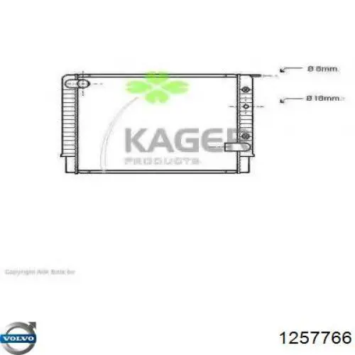 1257766 Volvo radiador refrigeración del motor