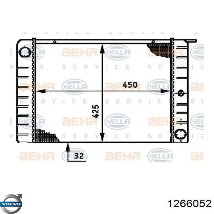 1266052 Volvo radiador refrigeración del motor