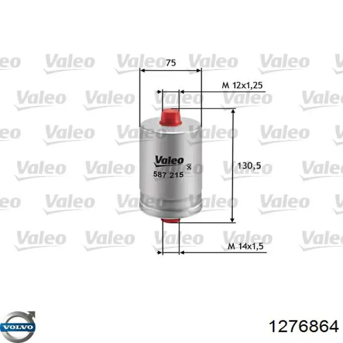 1276864 Volvo filtro combustible